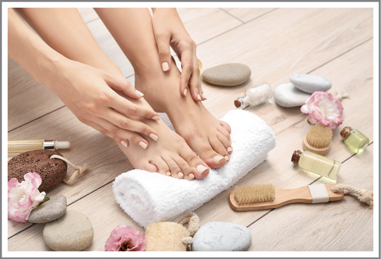 Spa pedicure with sugar scrub